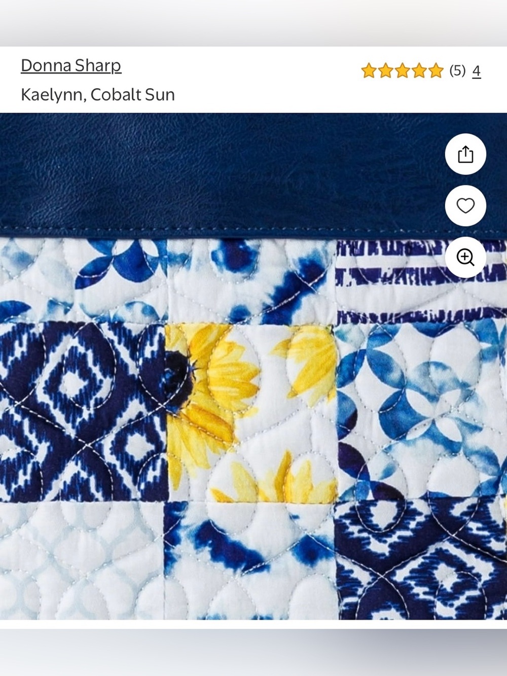 Donna Sharp “Kaelynn” patchwork quilted crossbody bag; in Cobalt Sun design. - Picture 9 of 9